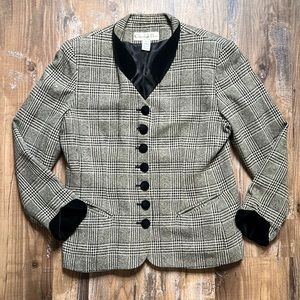 Christian Dior Silk/Wool Black/Cream Blazer Jacket
